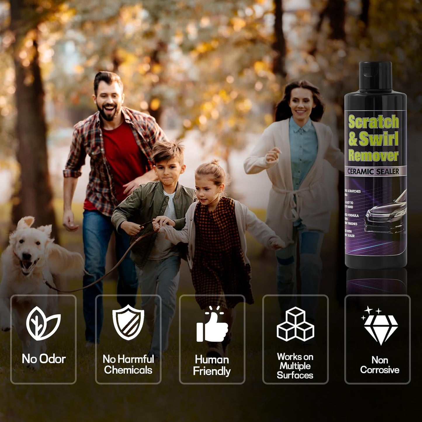 Upgraded Car Scratch Remover Kit, Scratch Remover for Vehicles ＆ Cars, Car Paint Scratch Repair, Polishing ＆ Rubbing Compound Paint Restorer with Applicator Pad, add Gloss ＆ Shine 8.4OZ