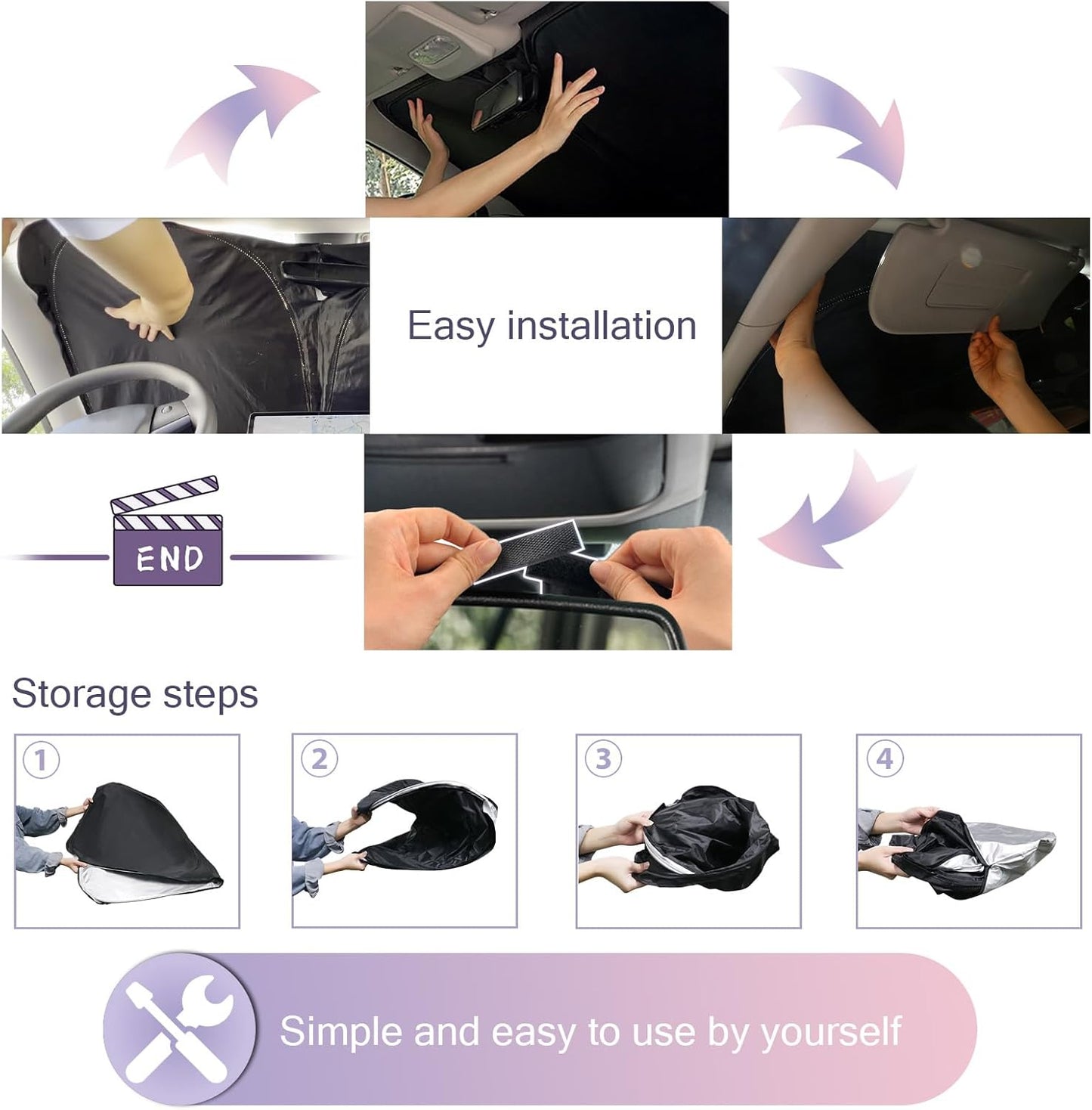 LUWU for 2024 2025 Land Cruiser 250 & 2024 2025 Lexus GX550 Windshield Sun Shade 2025 LC250 Prado J250 Land Cruiser Windshield Sunshades Foldable Sunshade Cover Block UV Ray Front Window Sunshade