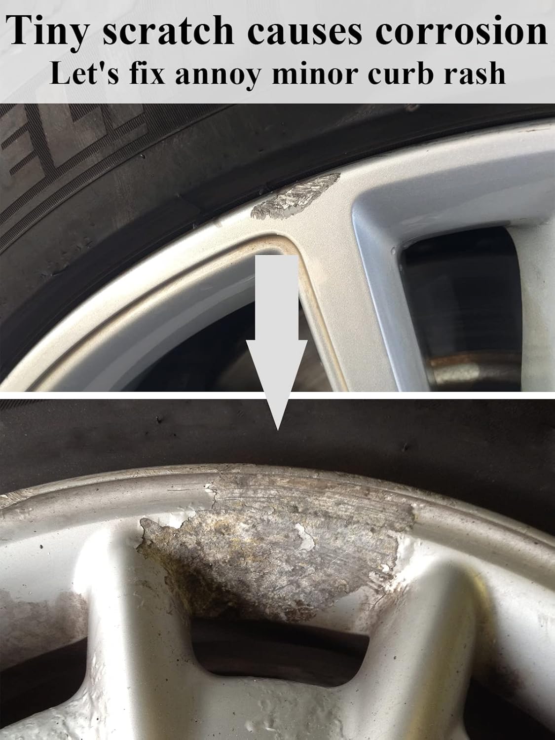 SYOAUTO Gloss Black Rim Touch Up Paint, Car Wheel Scratch Repair Touch Up Paint Pen, Universal Color Rim Wheel Paint (Gloss Black)