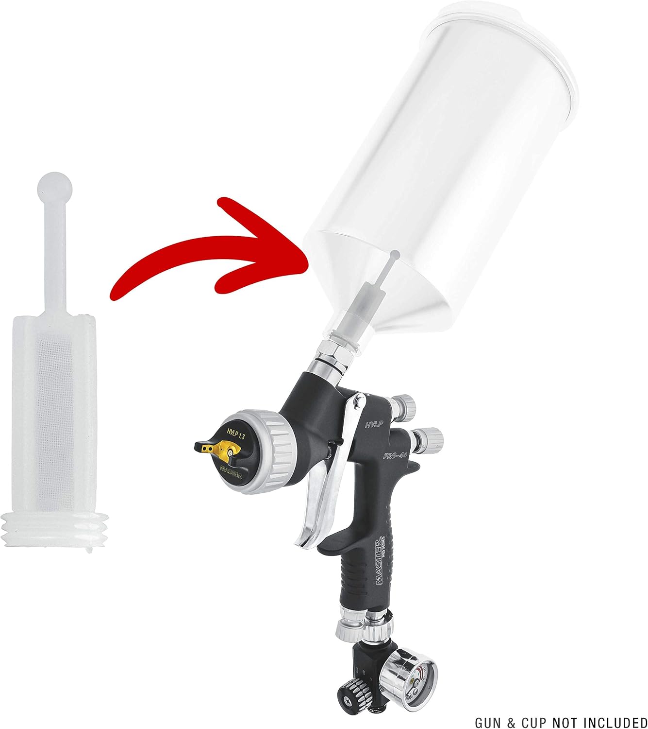 TCP Global Disposable HVLP Gravity Spray Gun Filters Fine Mesh (Pack of 24) - Universal Size Fits Most Gravity Feed Spray Guns to Strain and Catch Dirt Particles in Paint Coatings, Auto