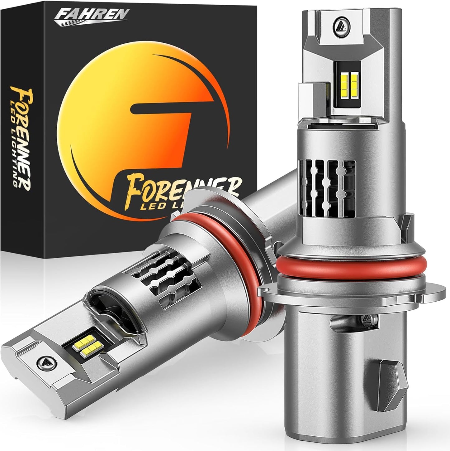 Fahren 9007 𝐋𝐄𝐃 Light Bulbs, 𝟗𝟎𝟎% High Intensity Brighter HB5 Fog Bulbs, 1:1 Size 6500K Cool White Direct Installation, IP68 Waterproof, Pack of 2