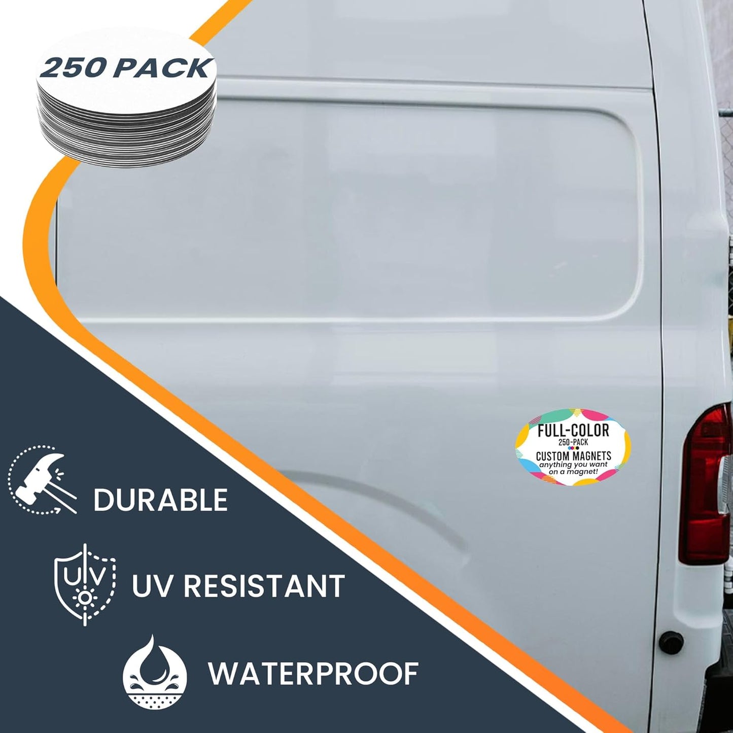 Magnet Me Up Customizable Magnet Pack, Oval Magnetic Decal, Advertising, Personal Use, Gifts, Souvenir, Choose Your Text, Upload Image, Add Text, 250 Pack, 4x6 Inches, Bumper Magnet, Crafted in USA