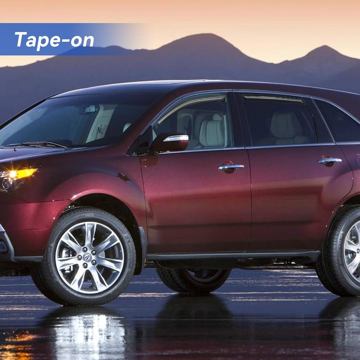 Window Visors Rain Guards Shield for 2007-2013 Acura MDX, Out-Channel Window Vent Wind Deflectors Visors Shades for 07 08 09 10 11 12 13 Acura MDX