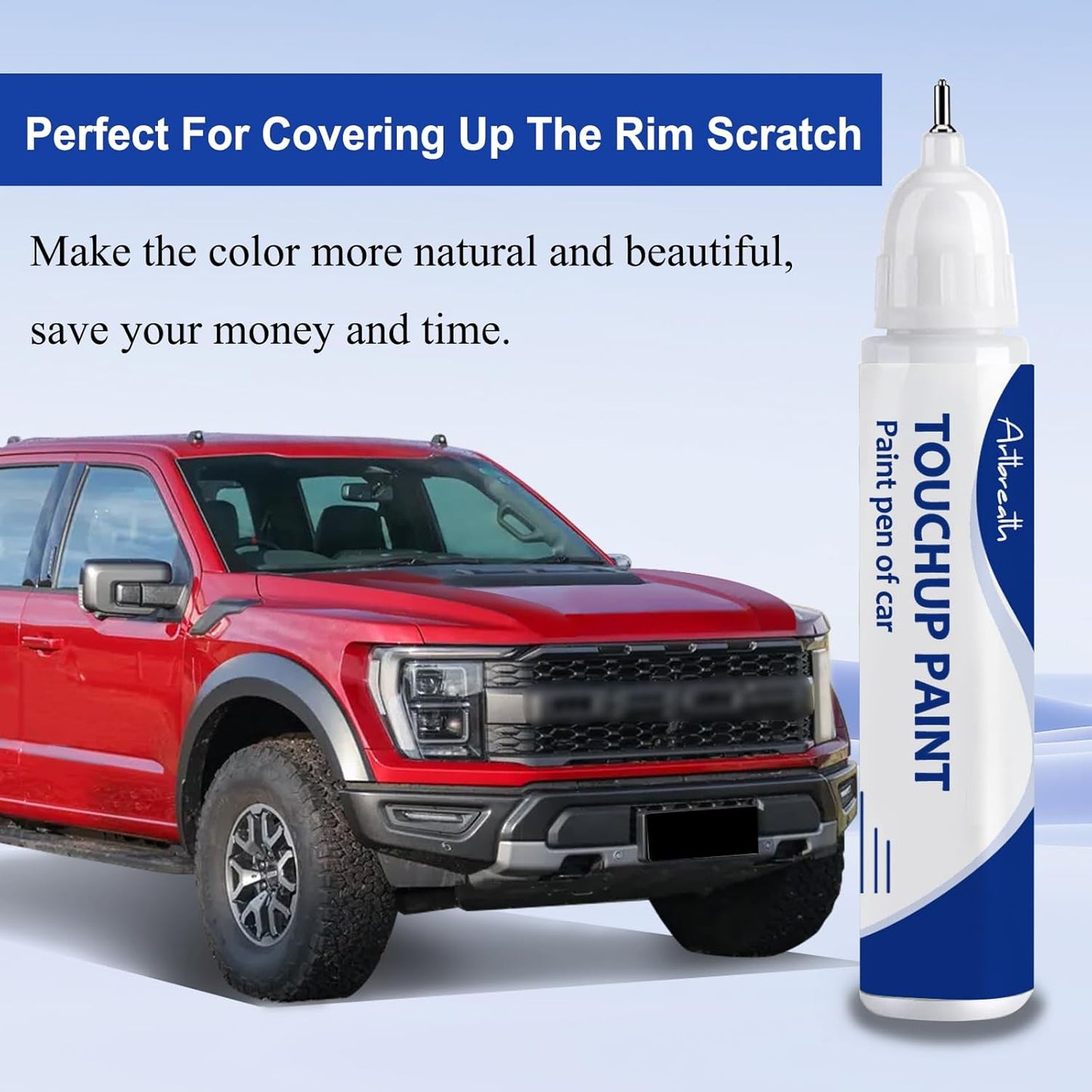 Rapid Red Metallic Tinted Clearcoat(D4) Touch Up Paint for Ford -Exact Match–Chips and Nicks Car Paint Scratch Repair Kit Automotive Paint Pen for F-150/Mustang/Transit/Explorer/Ranger/Escape/Edge