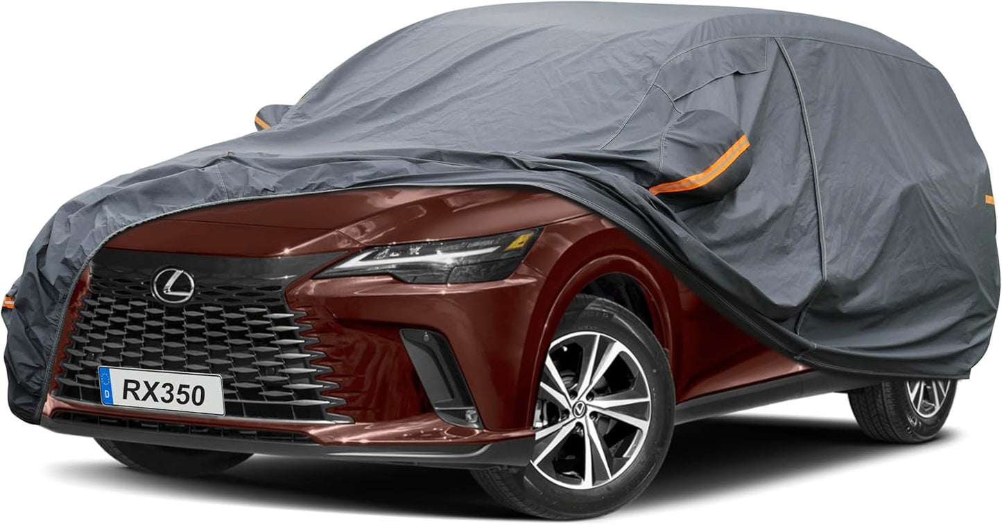 Premium Car Cover Custom Fit Lexus RX350 (2015-2025), 16 Layers Heavy Duty Car Cover Waterproof All Weather with Zipper Door for Sun Rain Snow Dust Uv Protection