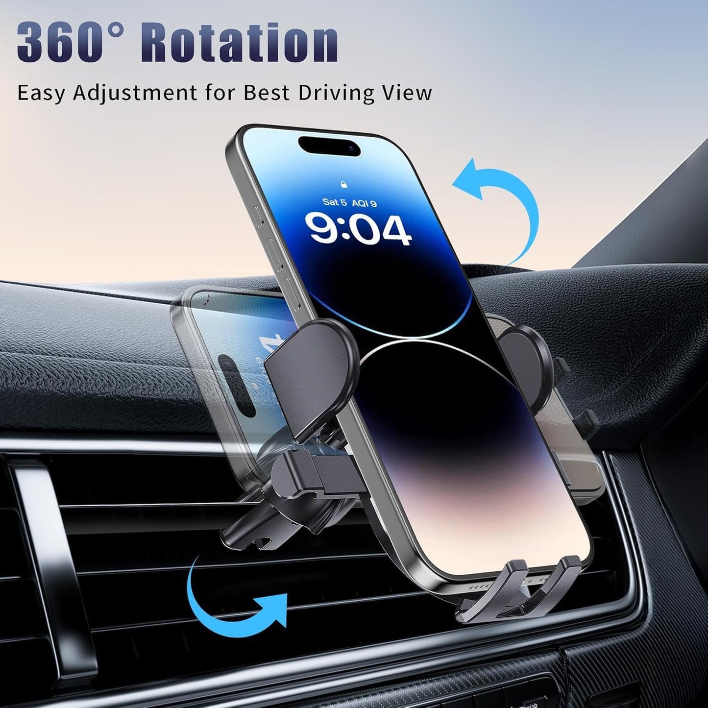 Car Vent Phone Mount, Universal Cell Phone Holder for Car [Upgraded Vent Clip Never Fall Off] Hands Free Air Vent Phone Holders for Your Car,Phone Stand for iPhone and Other Smartphones