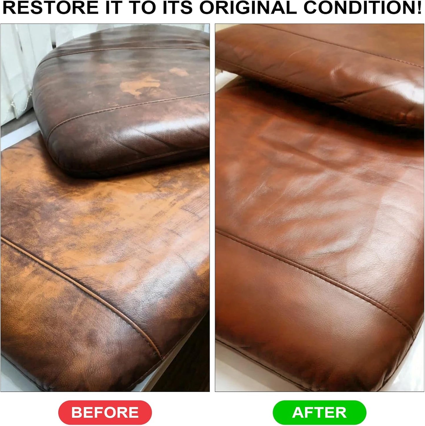 Leather Recoloring Balm,10oz Leather Color Restorer Leather Repair Kit for Furniture Car Leather Scratch Remover, Medium Brown Leather Color Restorer for Couches,Leather Dye Paint for Faded