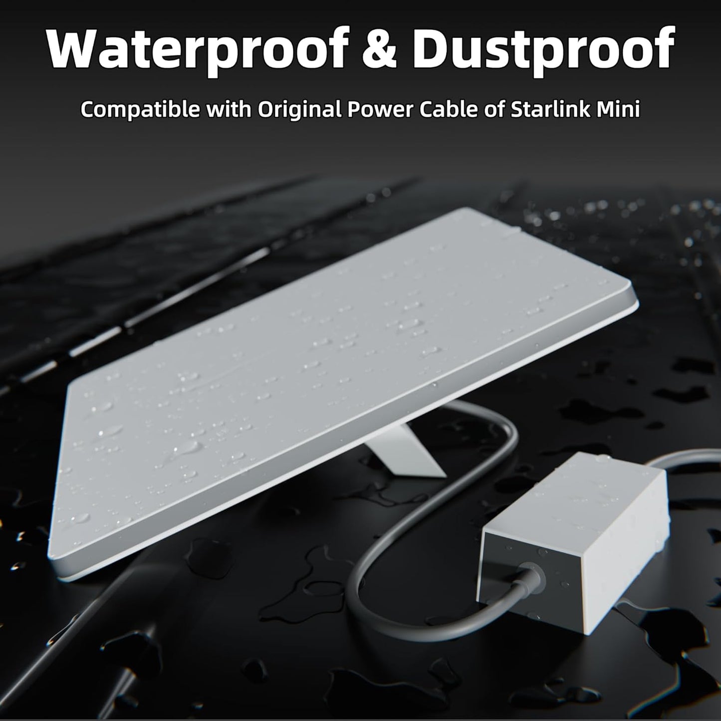 DAIERTEK Starlink Mini Adapter, 36V 1.67A Output, 12V-36V Input, Black, 19 AWG Power Cord, Car Charger, Waterproof, Portable