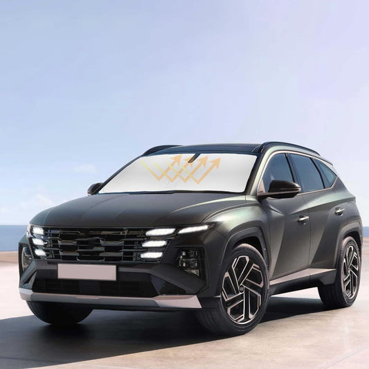 Sun Shade for Tucson Windshield Sunshades for 2022-2024 2025 2026 Tucson for Hyundai Windshield Cover Front Window Shields 240T Silver Coating Protector Sun Visor Blocks UV Rays Heat Car Accessories