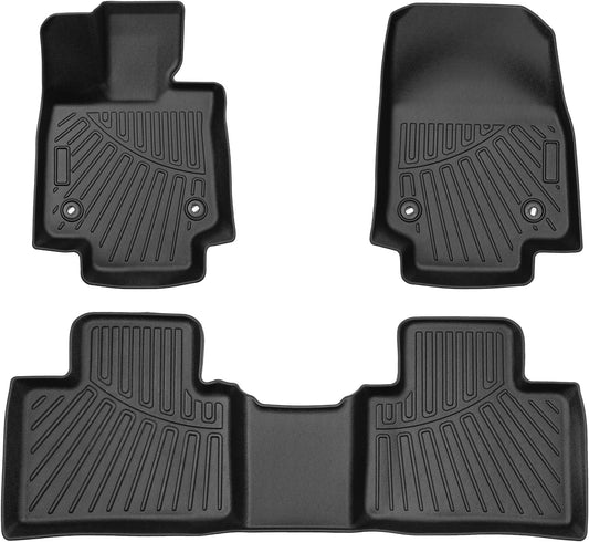 Powerty Floor Mats for 2023 2024 2025 Lexus RX RX350 RX350h RX500h (NOT for RX450h+ PHEV) Accessories All Weather Floor Liner 3D TPE 1st & 2nd Row Floor Mat Heavy-Duty Floor Liners