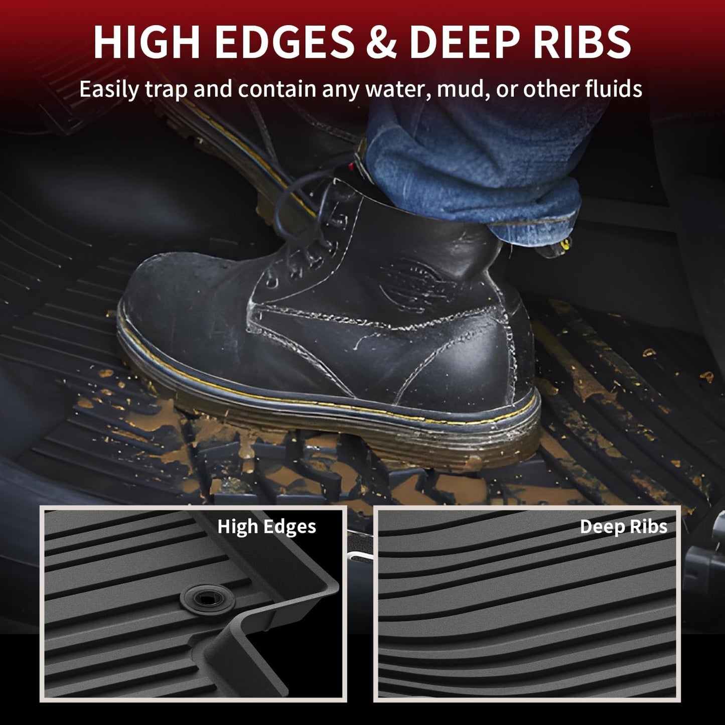 LASFIT Floor Mats for Toyota Grand Highlander 2024 2025 with Subwoofer (Include Hybrid), Trunk Mat Cargo Liner and Seat Back Covers TPE All Weather, Black