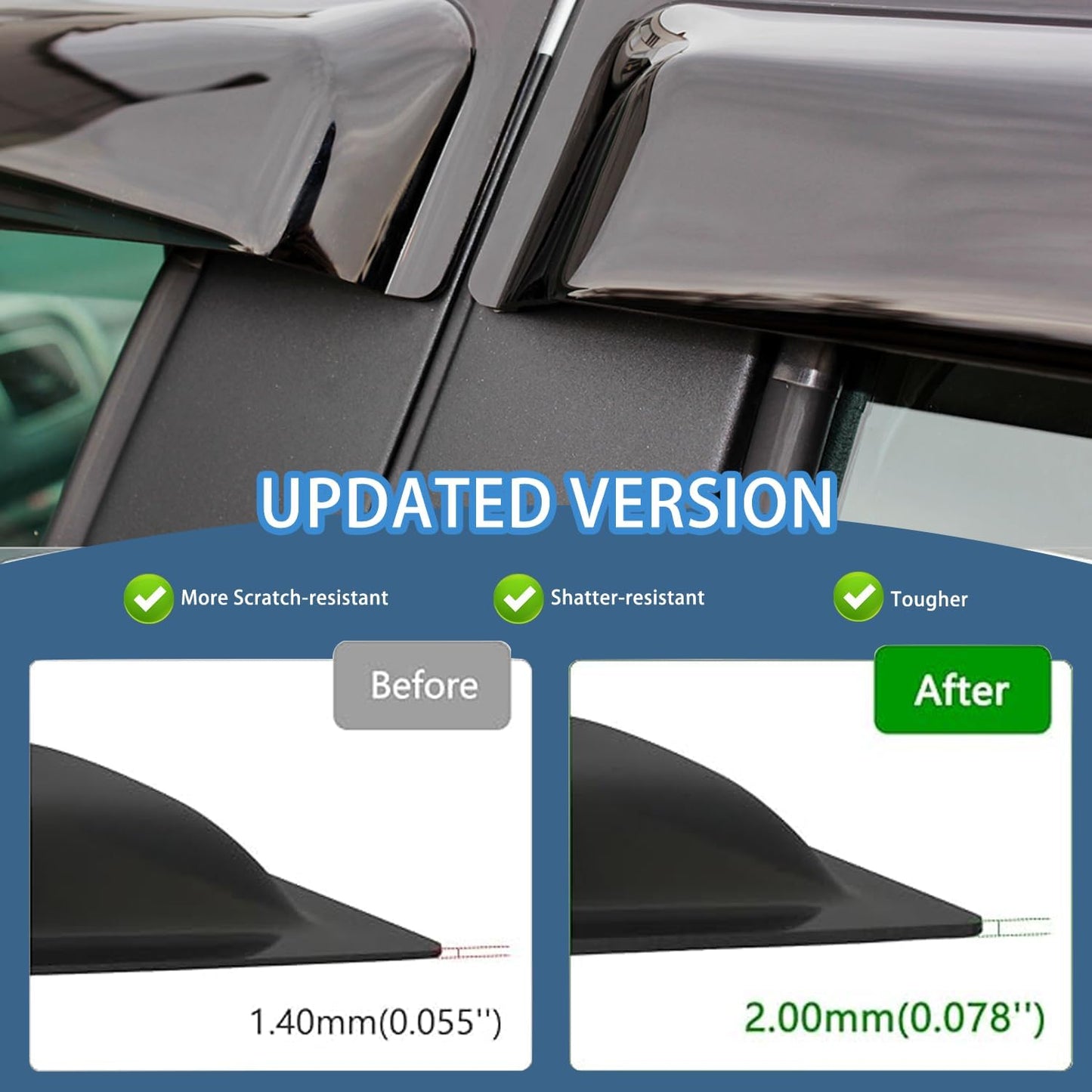 4PCS Rain Guards Fit for Honda Odyssey 2011-2017, Durable Front & Rear Window Visors Wind Deflector, Outside Mount Vent Shade Shield 2011 2012 2013 2014 2015 2016 2017