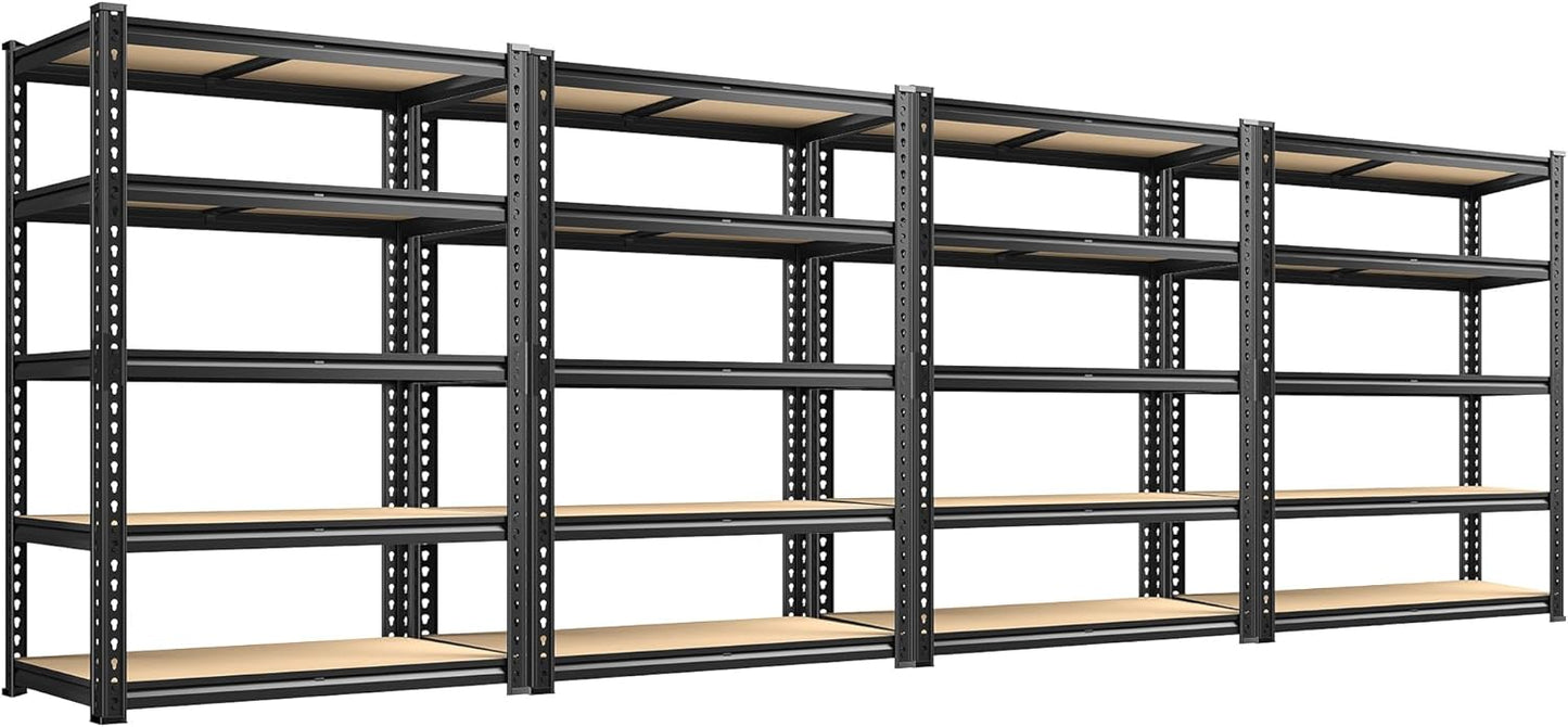 REIBII 2020LBS Storage Shelves 5 Tier Garage Shelving Heavy Duty Adjustable Garage Shelves, Utility Rack Shelf, Shelving Units for Storage Warehouse Pantry Closet, 35.5" W x 11.9" D x 72" H, 4 Pack