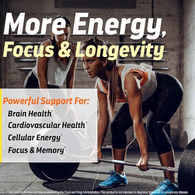 PQQ CoQ10 - PQQ 20mg With CoQ10 100mg, PQQ Supplement With Coenzyme Q10 Supplement Supports Brain Health, 60 Veggie Caps - 1 Capsule per Serving