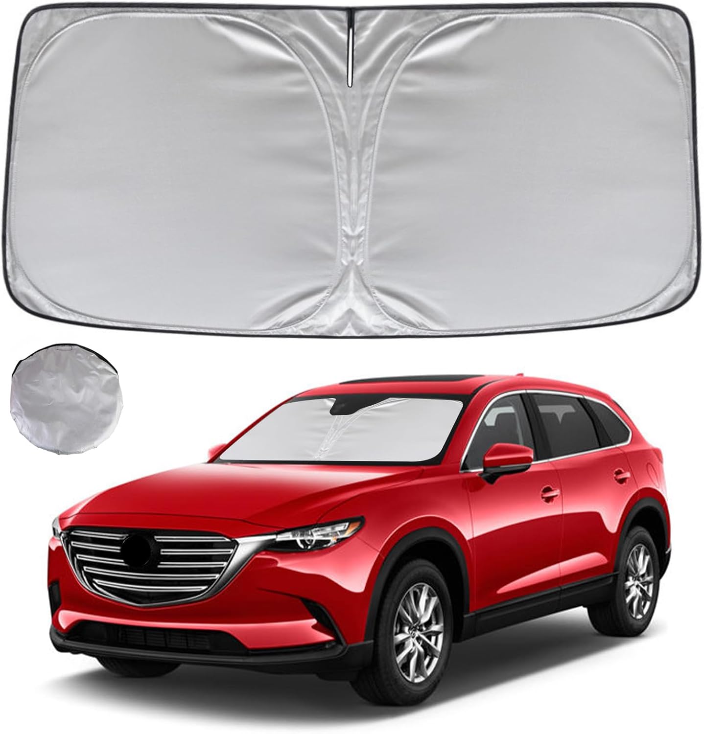 KAYZT Windshield Sun Shade for 2016-2025 Mazda CX9 CX-9 Foldable Sunshade Front Window Custom Fit Car Accessories