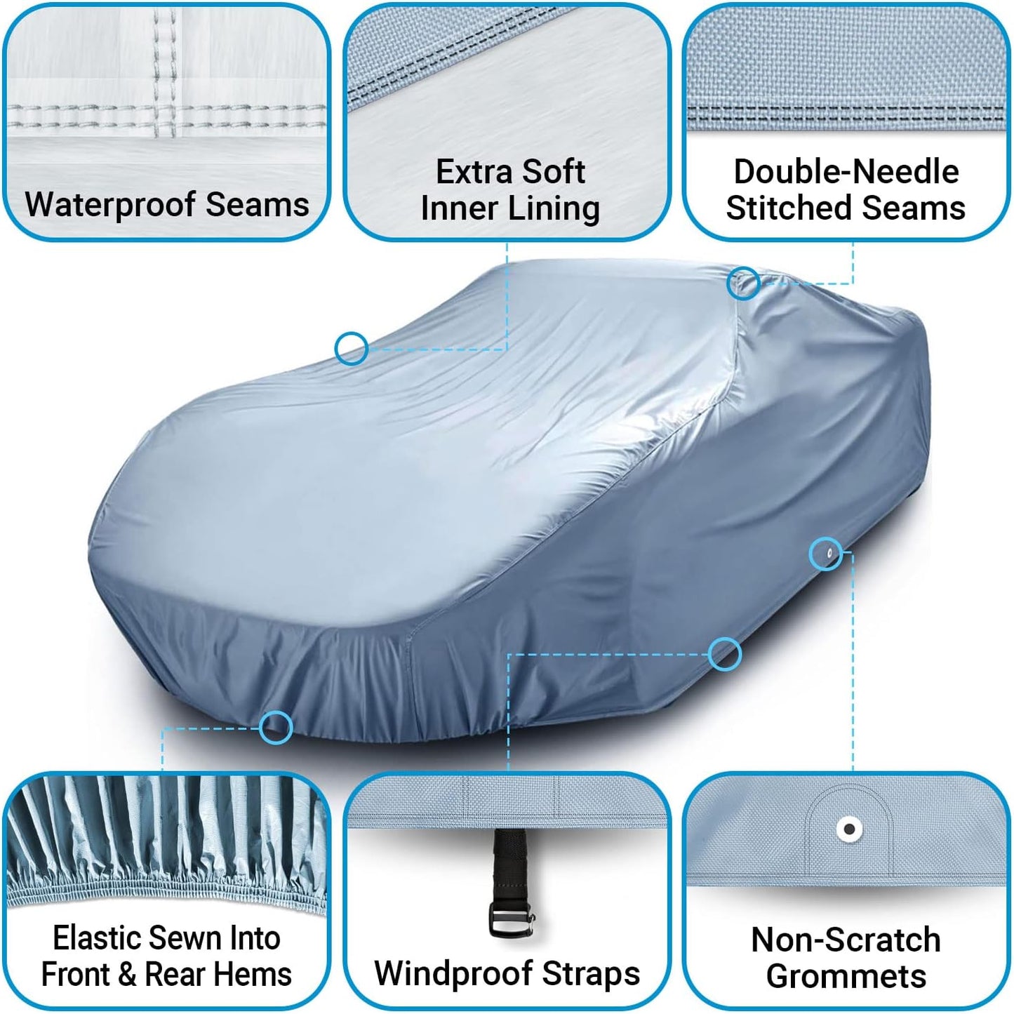 iCarCover Premium Car Cover for 1964-1972 Buick Sport Wagon Heavy Duty Waterproof All-Weather Automobiles Custom Fit Indoor Outdoor UV Snow Protection Covers with Straps and Bag