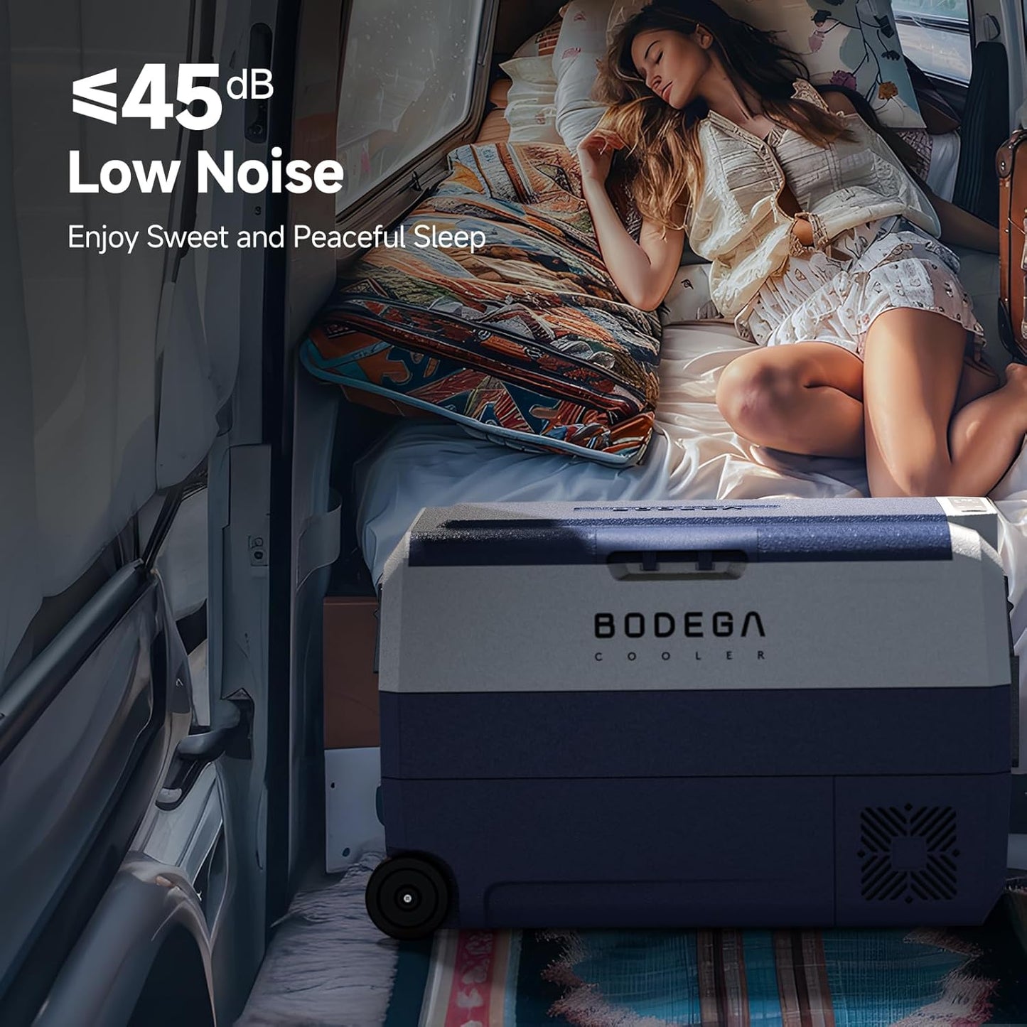 BODEGACOOLER 12 Volt Car Refrigerator,53Quart RV Fridge APP Control, Portable Car Freezer, (50L) -4℉-68℉ RV Electric Compressor Cooler 12/24V DC and 100-240V AC for Outdoor,Camping,Travel,Road Trip