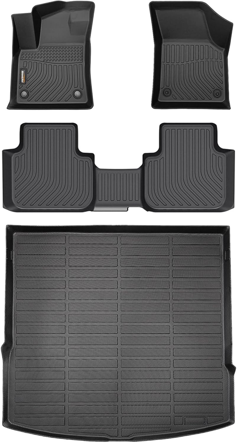 Binmotor-All Weather Floor Mats & Cargo Liner for Volkswagen Atlas Cross Sport 2020-2025(5 Passenger), Car Mats TPE Material, Heavy Duty Car Floor Liners Guard for VW Atlas Cross Sport Accessories