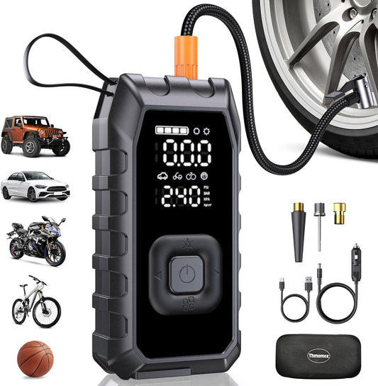 Tire Inflator Portable Air Compressor, 2X Faster Inflation Cordless Air Compressor, 20000mAh & 180PSI & Dual Cylinder, Electric Air Pump for Heavy-duty Vehicles, Car, Motorcycle, Bike, Ball (P235-09)