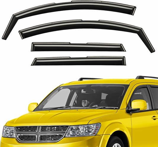 Extra Durable Window Deflectors in-Channel Window Visors Rain Guards Fit for Dodge Journey 2009-2020, Sun Visors, Wind Vent for Shades, Exterior Car Accessories - 4 pcs. AG0897