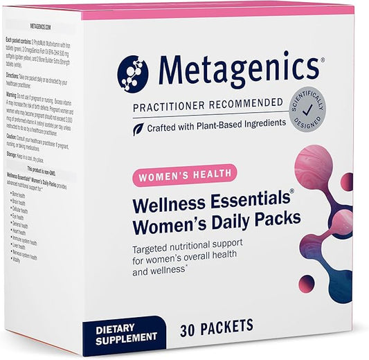 Metagenics Wellness Essentials Women's Daily Packs - 30 Daily Multivitamin Packs - Women's Multivitamins - Bone Density Support* - Omega-3 Fatty Acids - Non-GMO & Gluten Free - 30 Packets