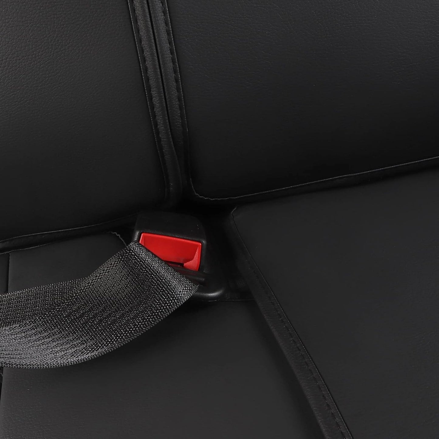 JOJOBAY Car Seat Covers for Dodge Ram,Fit 2009-2025 1500/2500/3500 HD Pick-up Truck,Crew,Regular,Quad,Mega Cab,Waterproof Synthetic Leather Seat Covers (Rear Seat Cover,BlackRed)