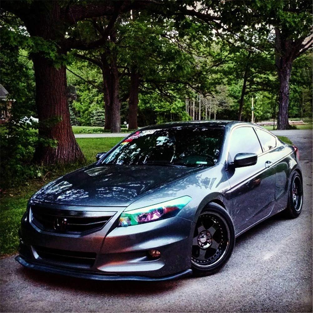 12 by 48 inches Self Adhesive Shiny Chameleon Headlights Tail Lights Fog Lights Films,Film Sheet Sticker,Tint Vinyl Film with Gift Knife and Hand Tool (Light Black)