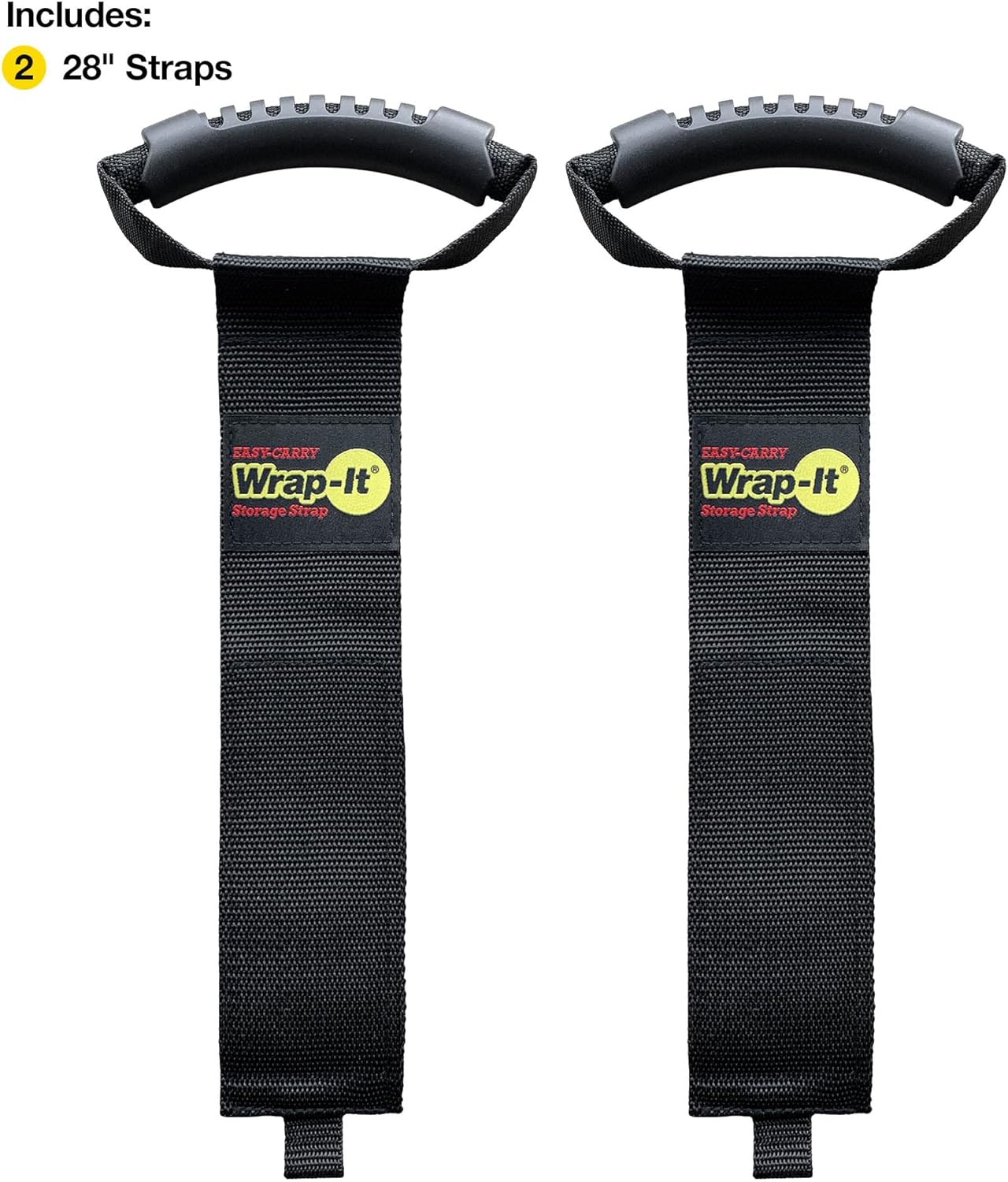 Easy-Carry Wrap-It Storage Straps - 28” (2-Pack) – Heavy-Duty Hook and Loop Extension Cord Carrying Strap, Hanger, Keeper, Organizer with Handle for Pool, Boat, RV, Garden Hoses, Cords, and Cables