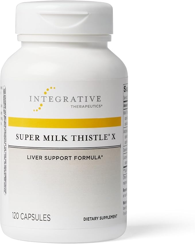 Integrative Therapeutics Super Milk Thistle X - Herbal Supplement for Liver Health Support with Milk Thistle, Licorice Root Extract & More* - Gluten-Free & Dairy-Free - 120 Capsules (120 Servings)