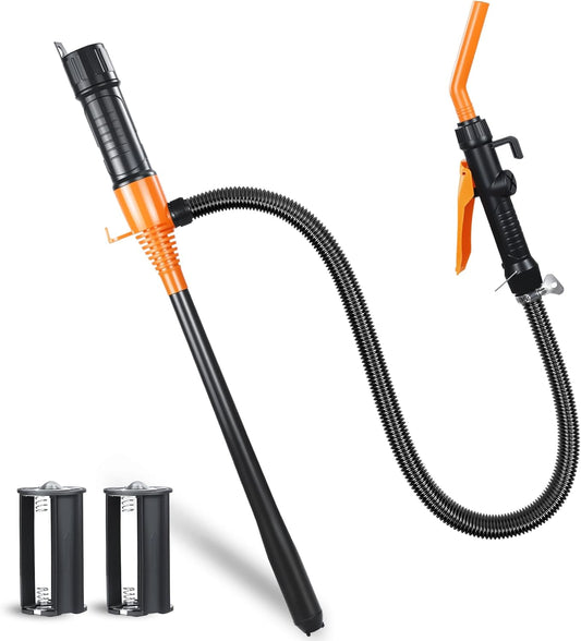 Portable Battery Operated Electric Fuel Transfer Pump, 2.2GPM, for transferring fuel oil, gasoline, diesel and water, easy to use Manual Fuel Pump, Multi-scenario Use Siphon Pumps