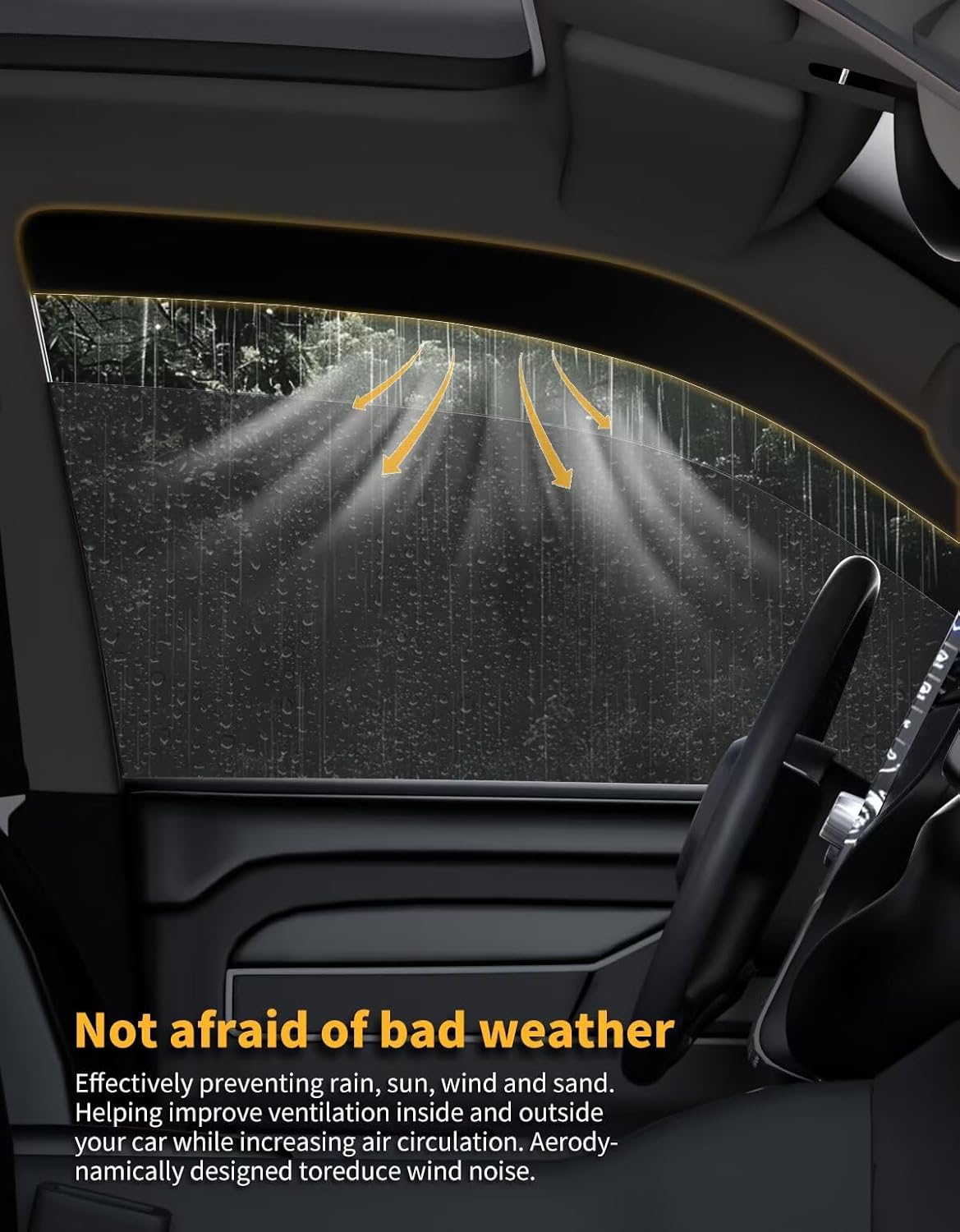 in-Channel Window Rain Guards Fit for Truck Chevy Silverado/GMC Sierra 2500HD 3500HD 2020-2025 Crew Cab Extra Durable Window Visors Window Deflectors Vent Shades Car Accessories-4 pcs 2-Q12