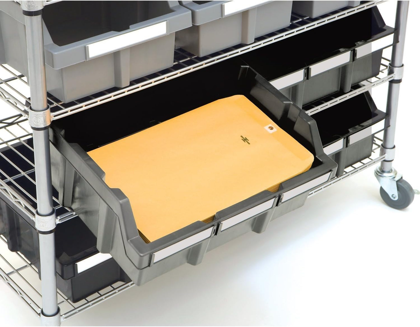 Seville Classics Commercial 7-Tier Platinum/Gray NSF 22-Bin Rack Storage System