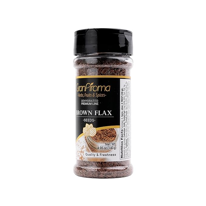 GranAroma Brown Flax Seeds, Baking, Egg Replacement, Linseeds (4.96 Ounce)