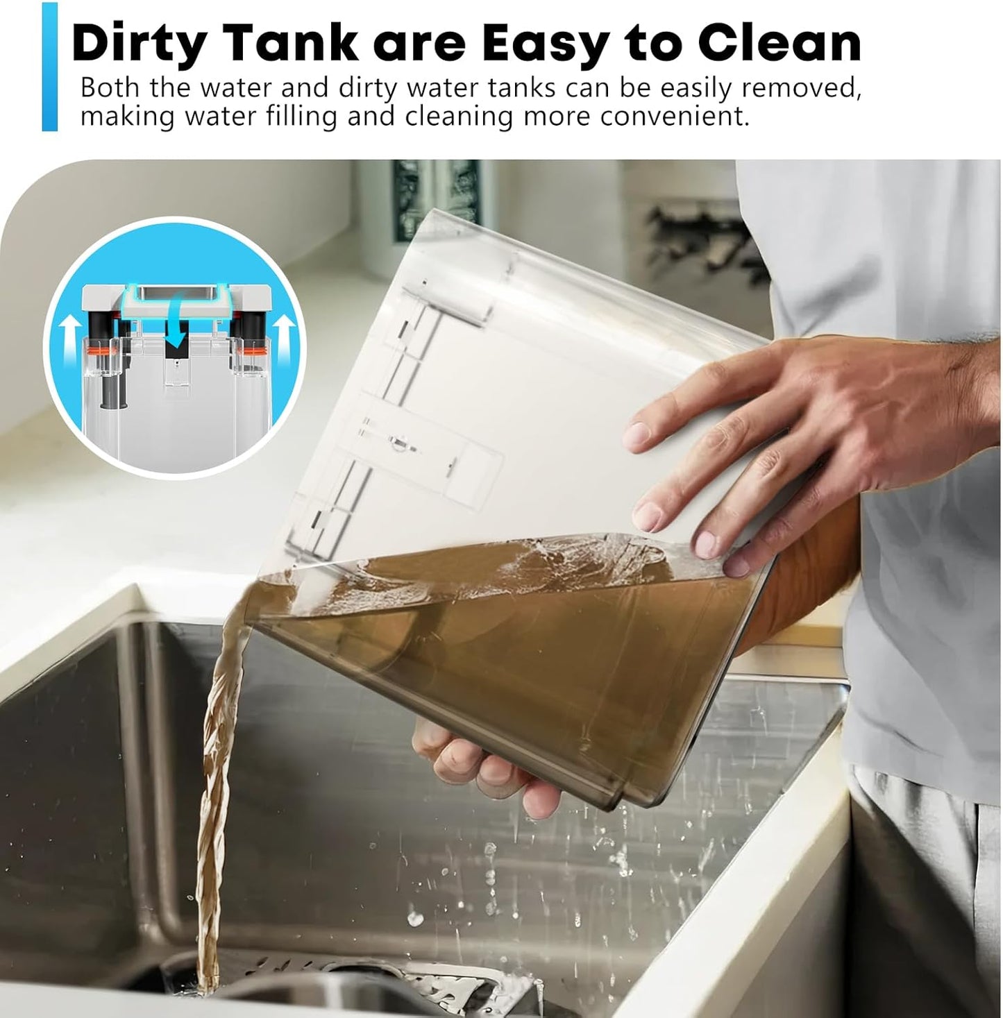 Portable Carphcleaner & Upholstery Cleaner Machine - Multi-Surface Carpet Shampooer with Powerful Suction, Handheld Spot Cleaner for Pets, Stains, Auto Detailing, Furniture, Couch, Car Seats (Silver)