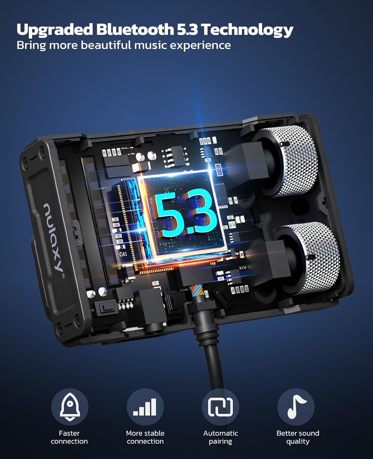 Nulaxy Bluetooth 5.3 Car Adapter with Air Vent Installation & DSP Noise Cancellation, QC3.0 & Type-C PD Car Charger Wireless FM Radio Transmitter Supports Bass & Treble Boost