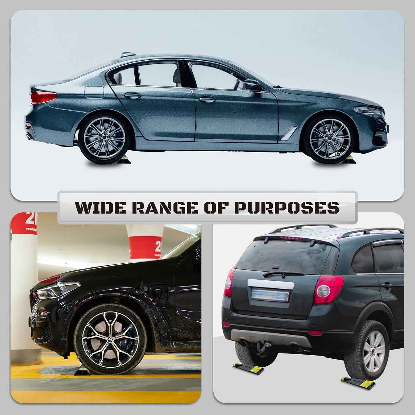 2 Pcs 18'' Heavy Duty Parking Aid for Garage, Parking Gadgets Protects Car and Garage Walls, Parking Stopper Easy to Install 2 Packs