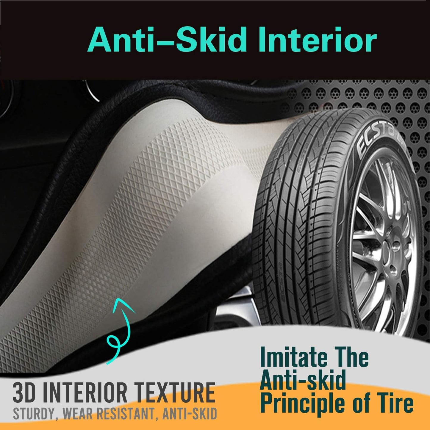 PINCTROT Steering Wheel Cover Great Grip with 3D Honeycomb Anti-Slip Design, Universal 14.5-15 Inch (Purple)