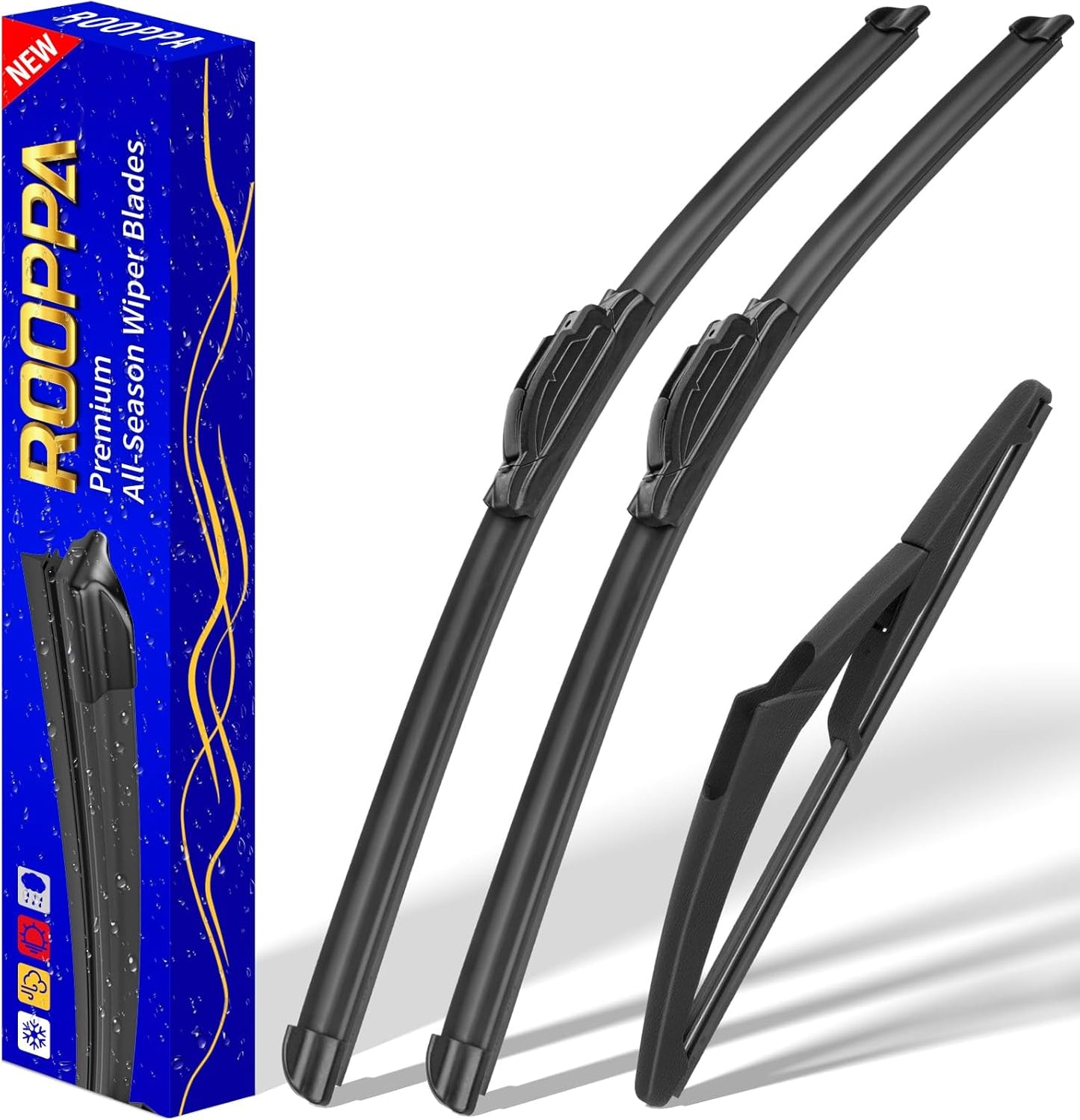 3 wipers Replacement for 2006-2011 Mini Cooper, Windshield Wiper Blades Original Equipment Replacement - 19"/18"/10" (Set of 3) U/J HOOK