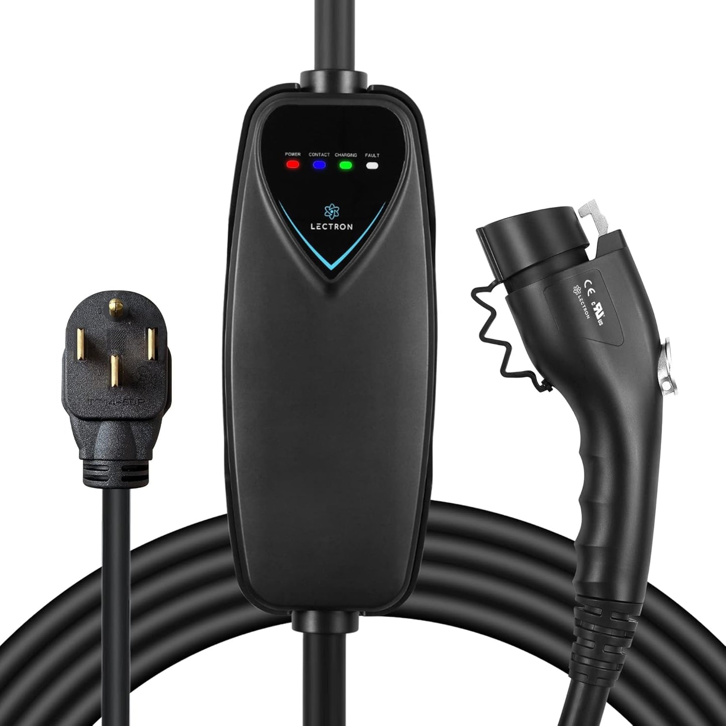 Lectron Level 2 EV Charger - ETL Certified, 240V, 40 Amp, NEMA 14-50 Plug, 16 ft Extension Cord & J1772 Cable- Portable Electric Car Charger for J1772 EVs and Plug-in Hybrid Vehicles