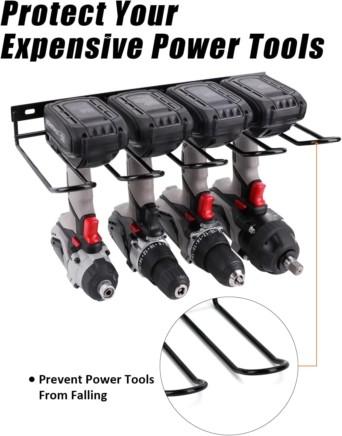 Power Tool Organizer - Wall Mount Style Heavy Duty Tool Shelf & Rack with Compact Design