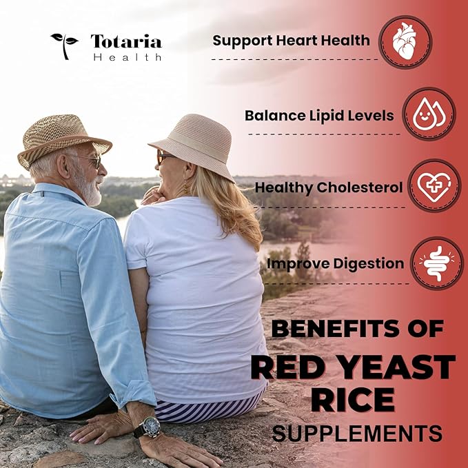 (2 Packs) Red Yeast Rice with CoQ10 Supplement - Citrinin-Free Red Yeast Rice 2,000 mg Capsules with CoQ10 100mg Plus Citrus Bergamot - Niacin-Free, Cholesterol & Energy Supplement 3rd-Party Tested