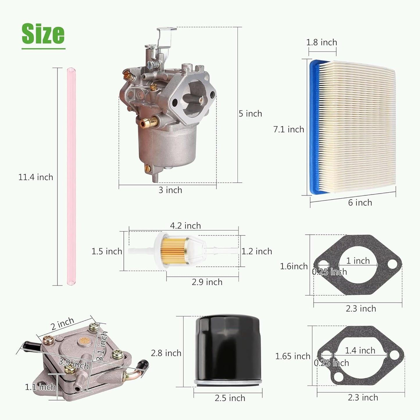 10L0L Golf Cart Carburetor Fuel Pump and Tune Up Kit for FE290 Club Car DS Precedent Turf Carryall Gas Model 1998-Up Air Oil Fuel Filter Replaces OEM 101805601 101905601 1016438 1016439