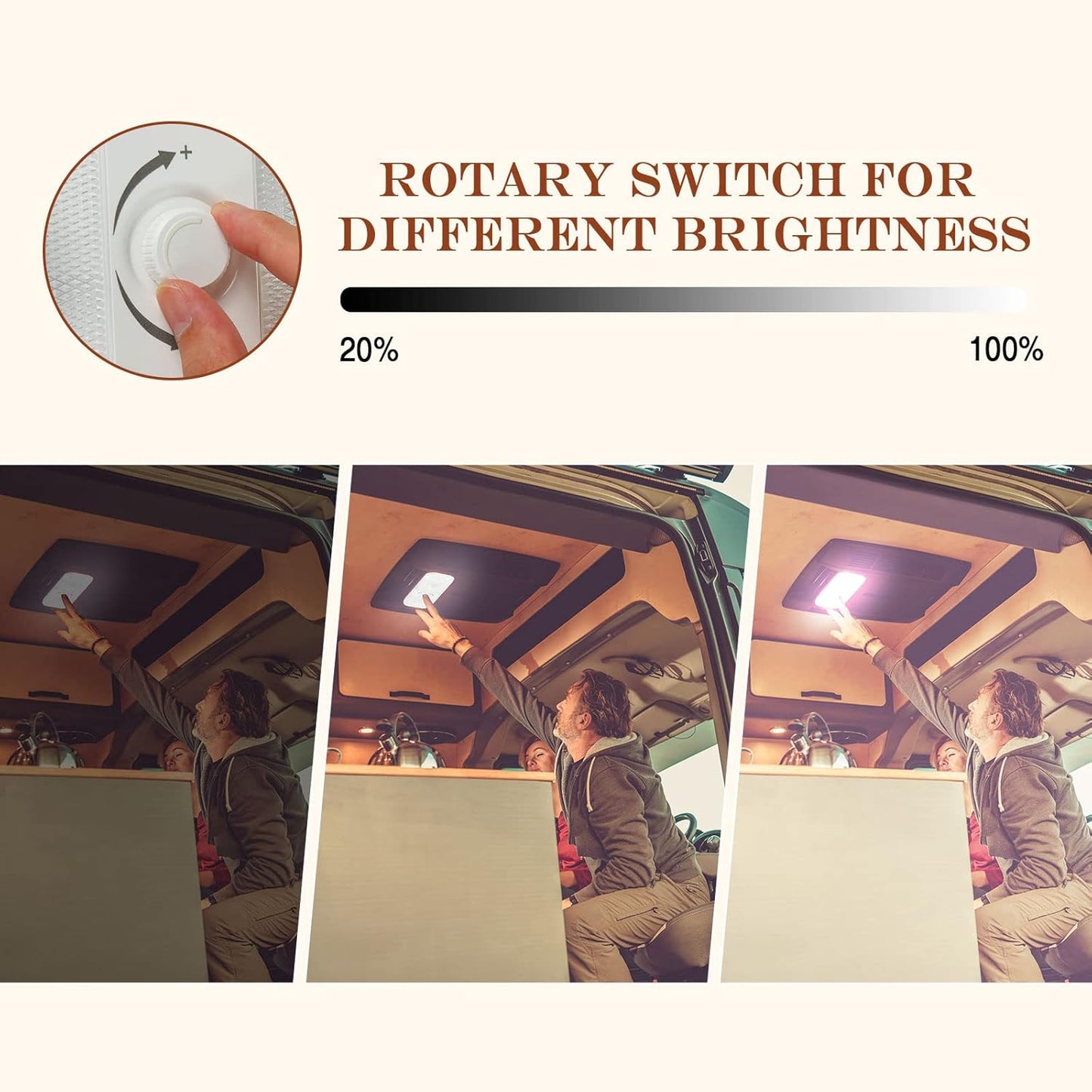 Retisee 10 Pcs RV Lights Interior 1700LM, 3 Color 12V RV LED Dome Lights Ceiling Double Lights Fixture with ON/Off for Camper/Car/Trailer/Boat, 2700-6700K