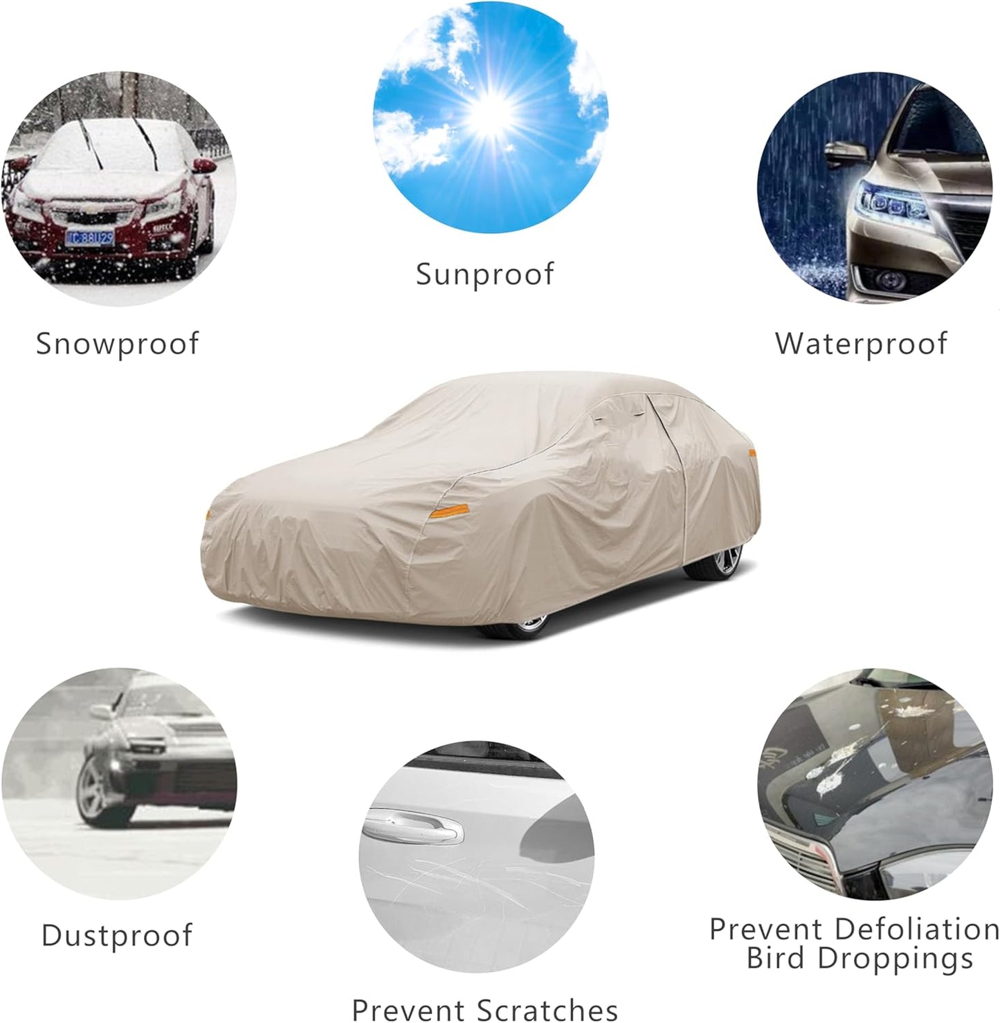Heavy Duty Outdoor Car Cover Custom Fit for Ford F250/F350, Windproof All Weather Waterproof Sun Rain UV Dust Snow Protection Outdoor Car Covers