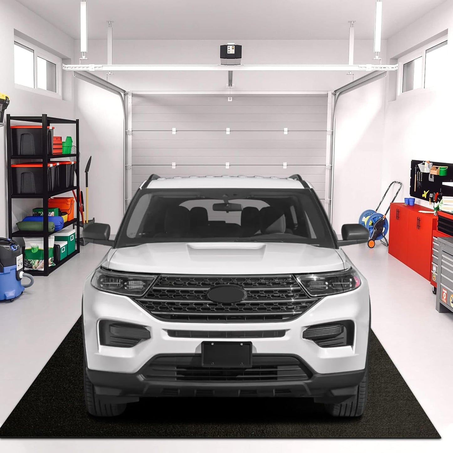 7.8x16 FT Garage Floor Mat for Golf Cart, Mid-Size SUV, Non-Slip Heavy Duty Oil Mat, Under Car Containment Garage Rugs, Felt and Rubber Material Mat