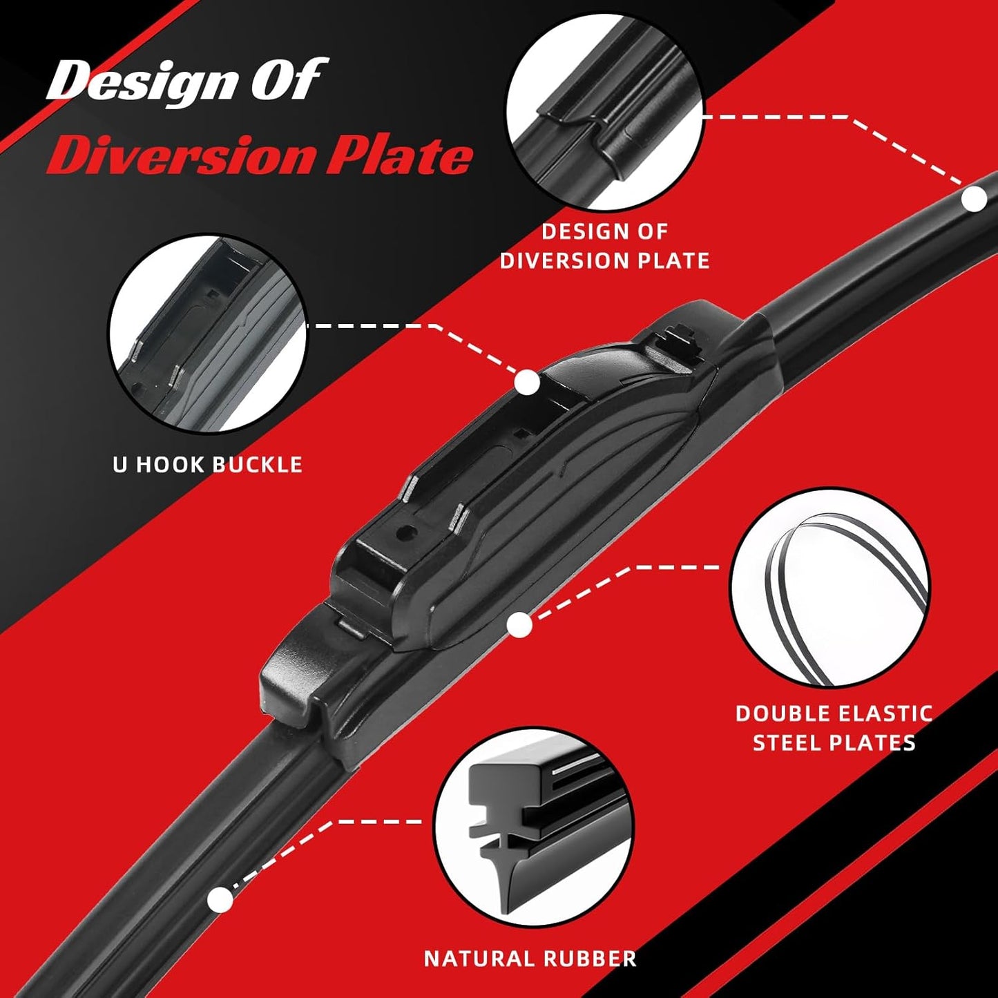 OTUAYAUTO Premium Windshield Wiper Blades - Replacement for Nissan Juke 2011-2017 - Precision Fit, All-Weather Performance, Front and Rear Wiper Blades, J/U Hook - 22"+14"+12" (Pack of 3)
