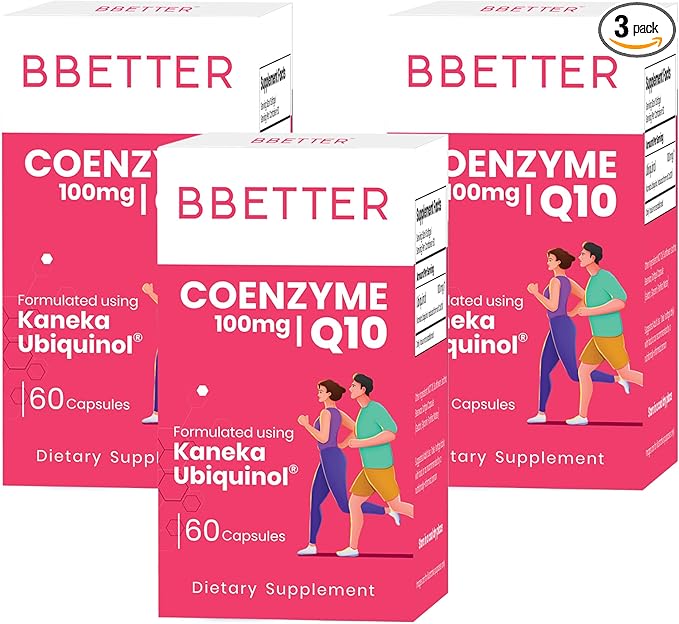BBETTER Coenzyme Q10 – 100 mg with Kaneka Ubiquinol, Active Form of CoQ10 -Supports Cellular Health & Natural Energy Production- High-Absorption Formula - 180 Softgels