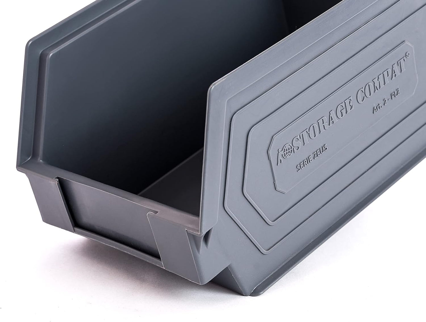 Storage Bins - drawer organizer Zeus 2PLZ - Ideal for Warehouses, Workshops and Assembly Lines, Screws and Tool Storage, Plastic Storage Bins, Green, 9.06" x 5.51" x 5.12", Pack x12