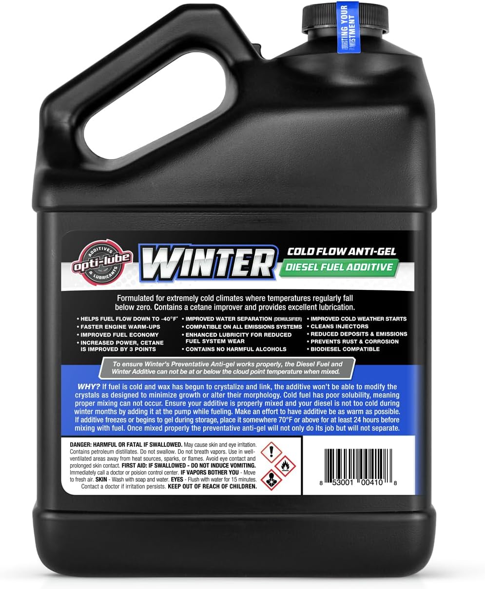 Opti-Lube Winter Formula Anti-Gel Diesel Fuel Additive: Gallon (2 Gallons (Treats 1024 Gallons))