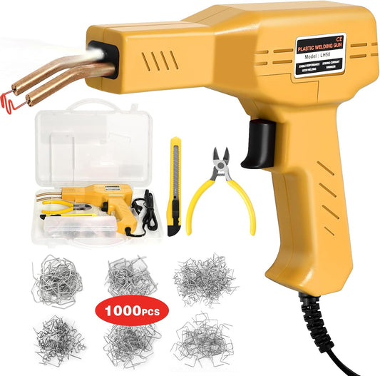 ATOLS Plastic Welder, 1000PCS Staples, Plastic Welding Kit, Hot Stapler Kit, Plastic Welder Gun Kit, Car Bumper Repair Kit, Plastic Repair Kit